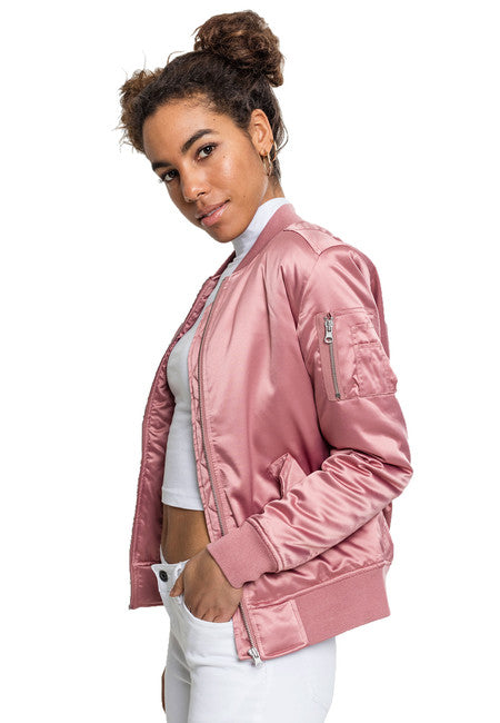 Urban Classics bomber in raso da donna, rosa antico