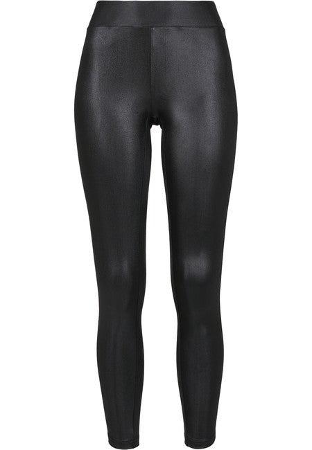 Urban Classics Leggings donna in similpelle, similpelle nera