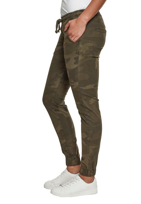 Urban Classics pantaloni da jogging da donna, oliva camo
