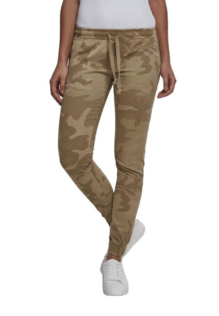 Urban Classics Pantaloni da jogging da donna, camo sabbia