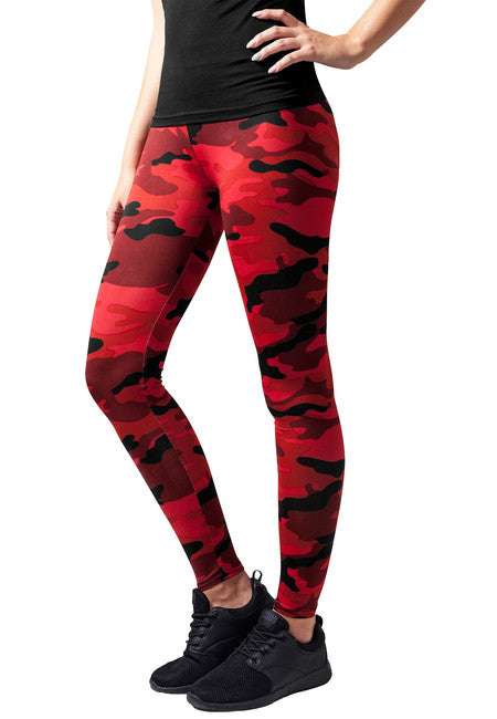 Urban Classics leggings da donna, rosso mimetico
