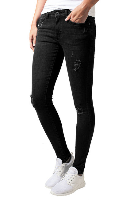 Urban Classics Pantaloni in denim da donna, neri