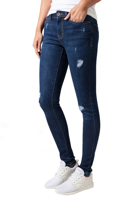 Urban Classics Pantaloni in denim da donna, blu scuro