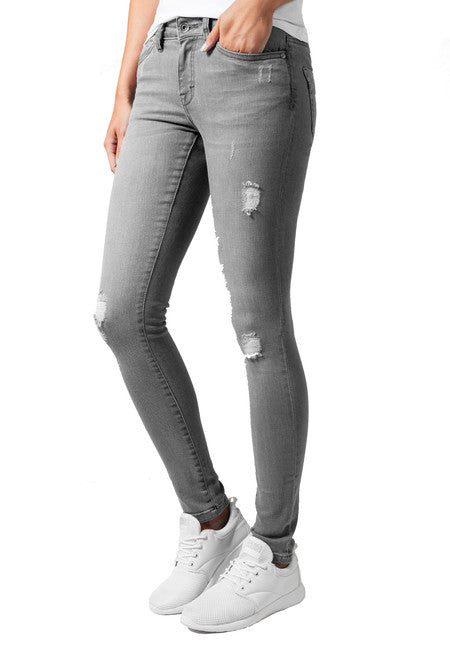 Urban Classics Pantaloni in denim da donna, grigi