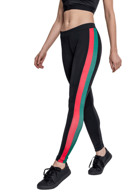 Urban Classics Leggings a righe laterali da donna, nero