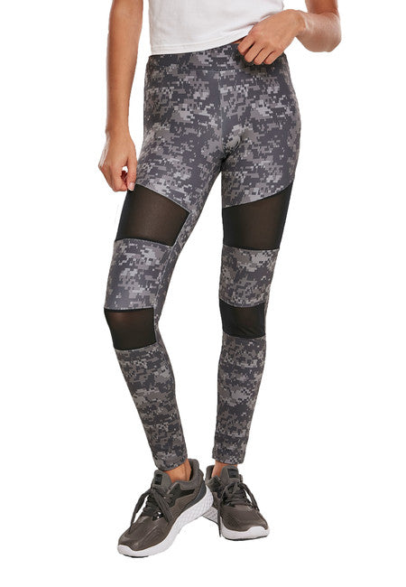 Urban Classics Tech Mesh leggings da donna, camo digitale scuro