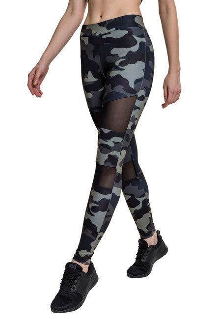 Urban Classics Tech Mesh leggings da donna, darkcamo