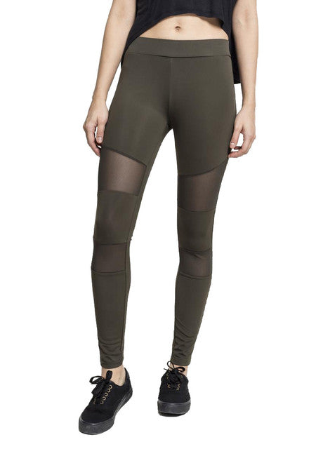 Urban Classics Tech Mesh leggings da donna, oliva