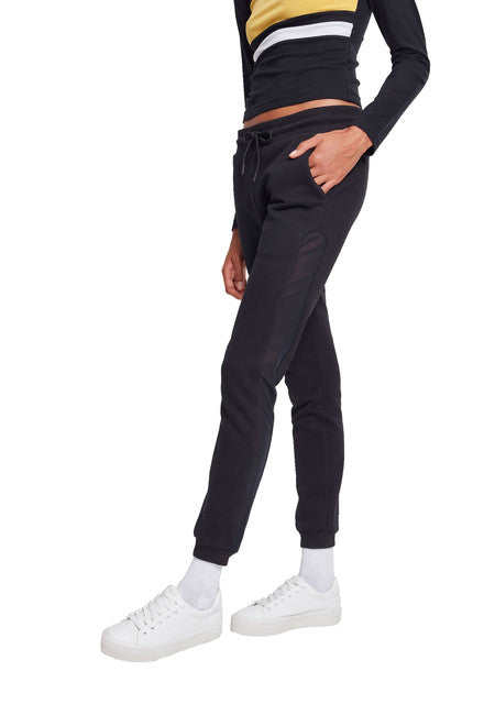 Urban Classics Pantalone donna Tech Mesh con strisce laterali, nero