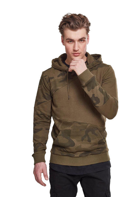 Urban Classics Zig Zag felpa da uomo, mimetica oliva