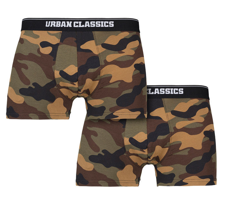 Urban Classics Boxer da uomo boxer, confezione da 2 pezzi, wood camo