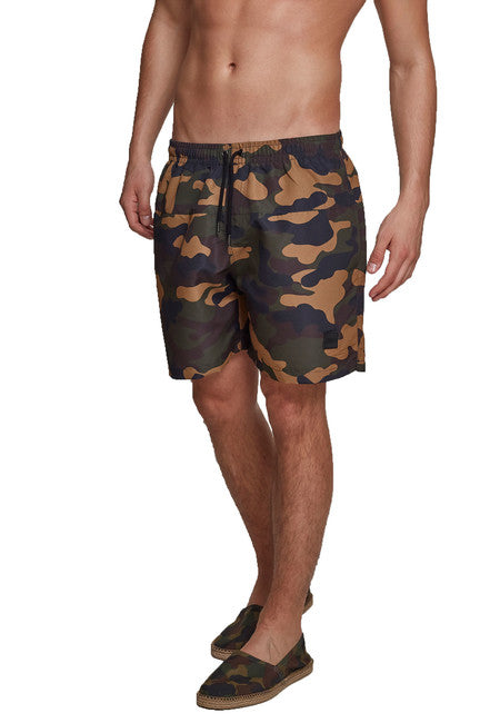 Urban Classics Costume da bagno mimetico da uomo, wood camo