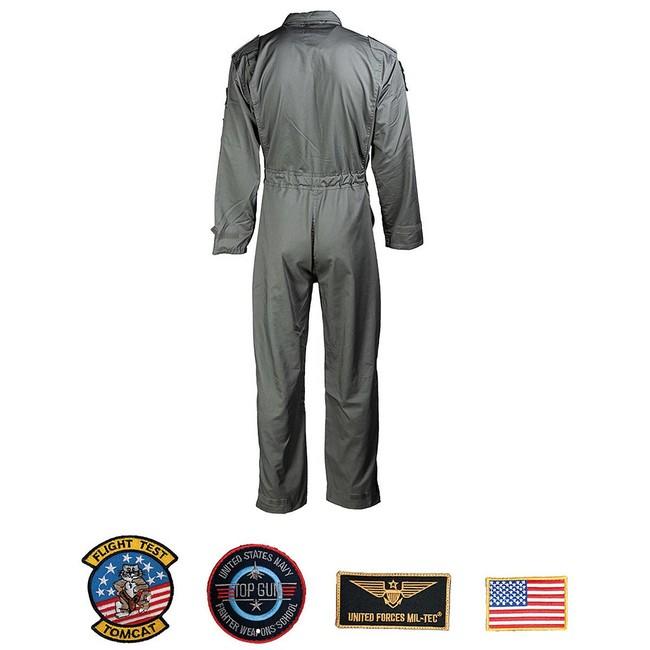 Mil-Tec FLight tuta da bambino con toppe, oliva