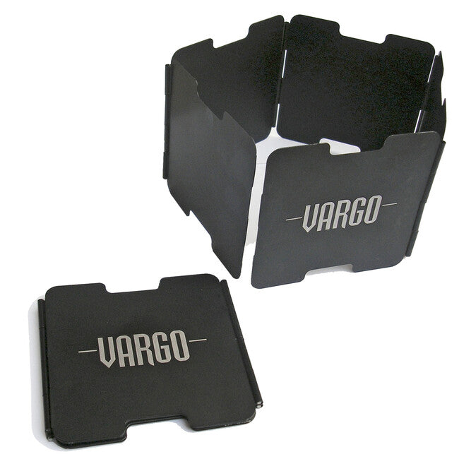 Vargo Parabrezza in alluminio con supporto per pentole ad alcool, nero