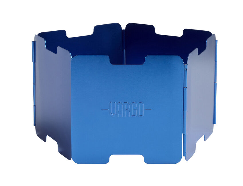 Vargo Parabrezza in alluminio con supporto per pentole ad alcool, blu