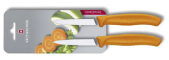 Victorinox Swiss Classic 2-dielna súprava nožov s hladkou čepeľou, oranžová