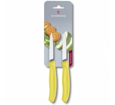 Victorinox Swiss Classic set di coltelli a 2 pezzi con lama liscia, giallo