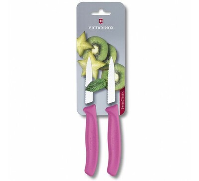 Victorinox Swiss Classic set di coltelli 2 pezzi con lama seghettata, rosa