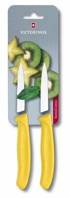 Victorinox Swiss Classic set di coltelli 2 pezzi con lama seghettata, giallo