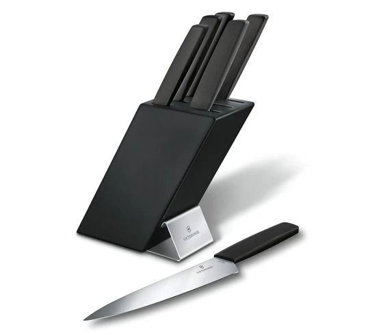 Victorinox Swiss Modern blocco con coltelli neri