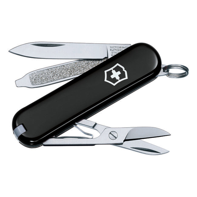 Victorinox Classic Black coltello multifunzione 58 mm, nero, 7 funzioni, blister
