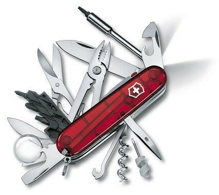 Victorinox CyberTool Lite coltello multifunzione 91 mm con led, rosso trasparente, 36 funzioni