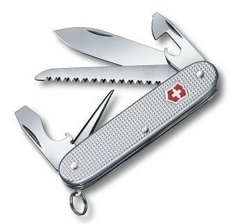 Victorinox Farmer Alox coltello multifunzione 93 mm, argento, manico zigrinato, 9 funzioni