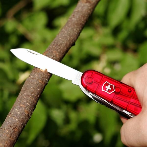 Victorinox Huntsman coltello tascabile trasparente 91mm, rosso