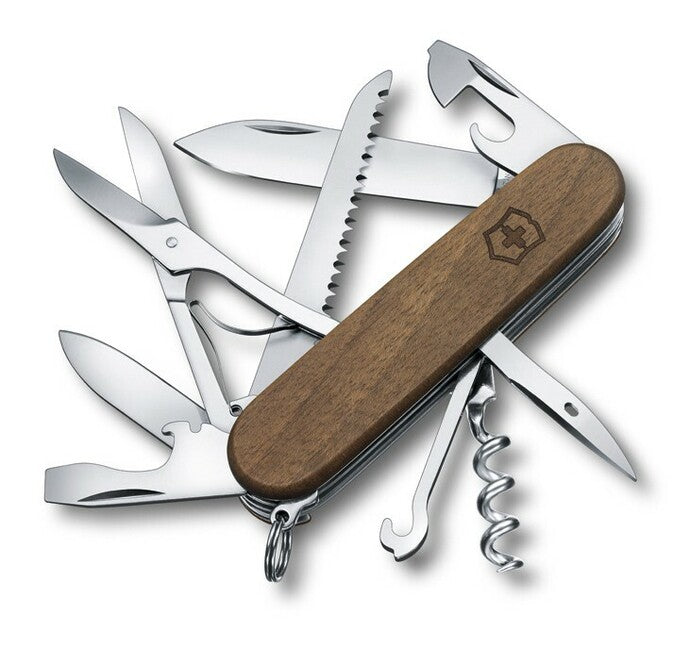 Victorinox Huntsman coltello multifunzione 91 mm, legno di noce, 13 funzioni