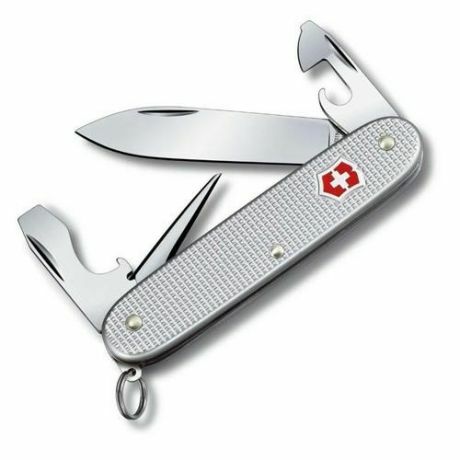 Victorinox Pioneer coltello multifunzione 93 mm, argento, manico seghettato, 8 funzioni