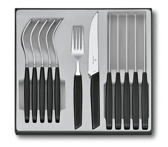 Victorinox Swiss Modern set di posate - coltello da bistecca e forchetta, 12 pezzi