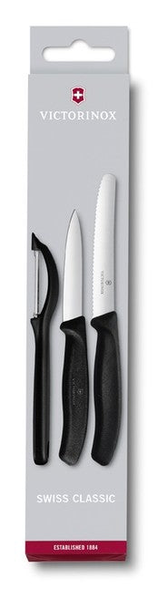 Victorinox set 2 coltelli e pelapatate, nero