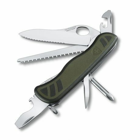 Victorinox Soldiers Knife coltello multifunzione 111 mm, verde-nero, 10 funzioni, blister