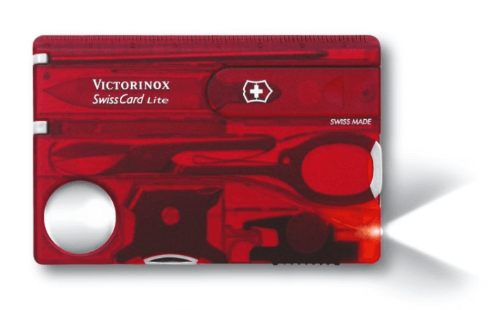 Victorinox SwissCard Lite coltello tascabile, rosso trasparente, 13 funzioni, blister