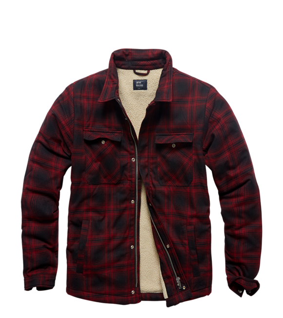 Vintage Industries Class giacca in sherpa, plaid rossa