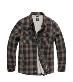 Vintage Industries Craft giacca sherpa heavyweight, grigio a quadri