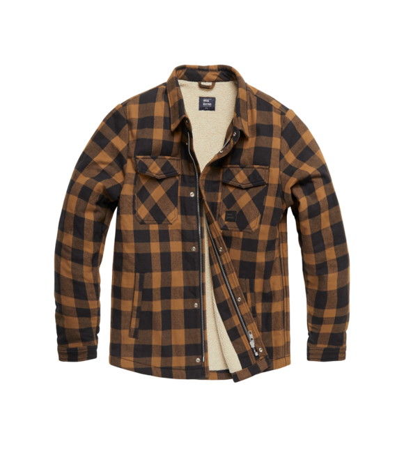 Vintage Industries Craft giacca in sherpa pesante, plaid gialla