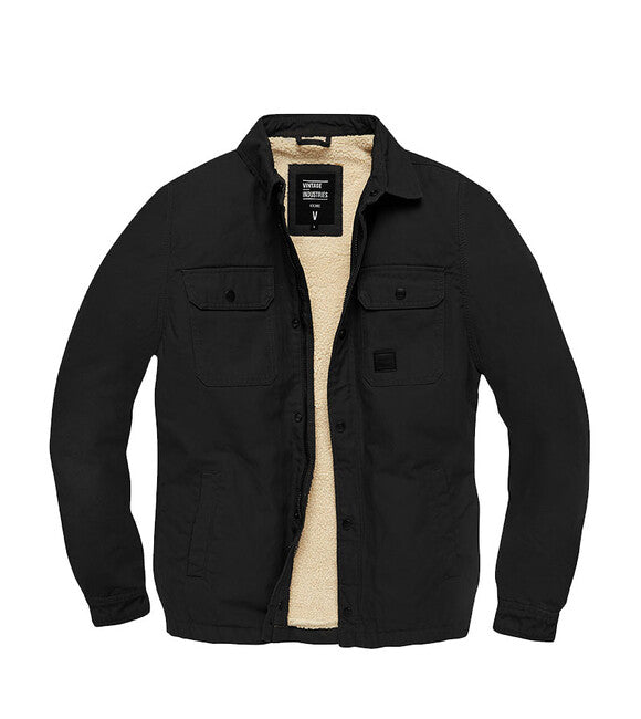 Vintage Industries Dean giacca di transizione in sherpa, nera