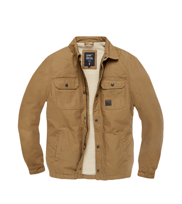 Vintage Industries Dean giacca di transizione in sherpa, dark tan