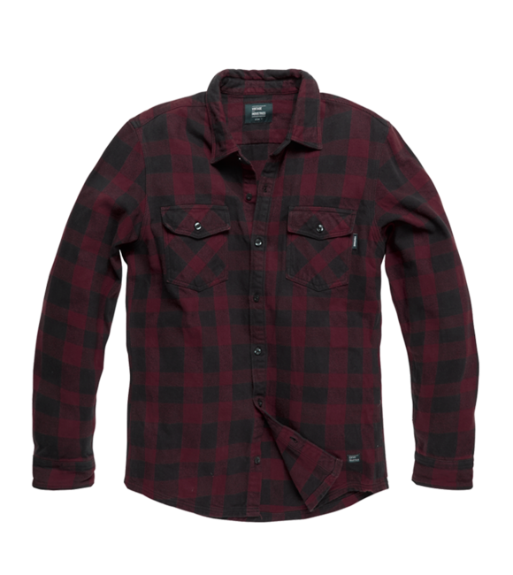 Vintage Industries Globe camicia di flanella pesante, plaid bordeaux