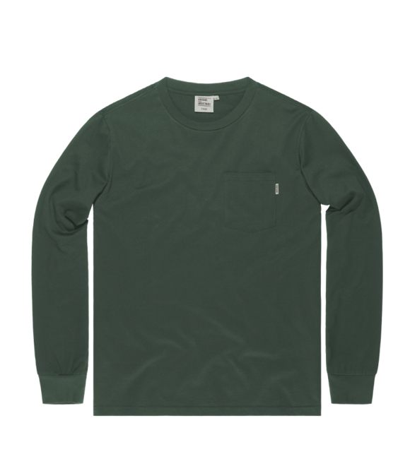 Vintage Industries Grant maglietta a maniche lunghe con tasca, grigio-verde