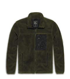 Vintage Industries Kodi flis pulover lined sherpa, temno oljčna
