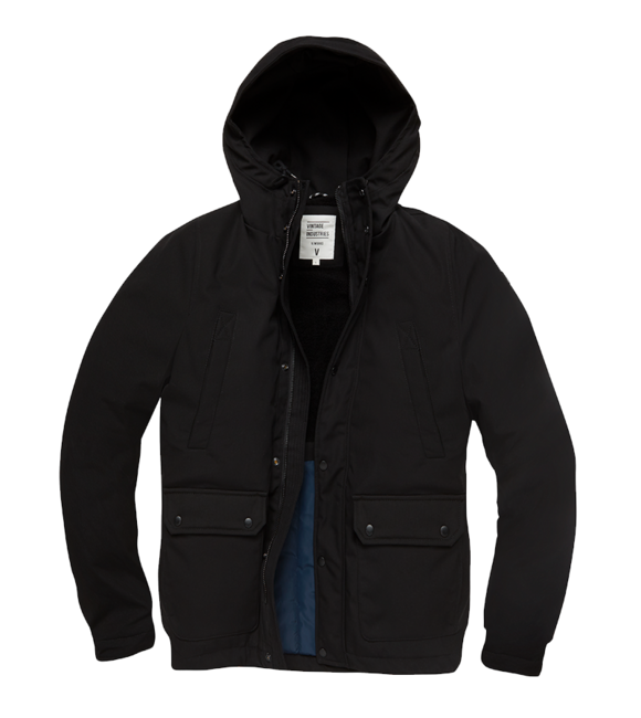 Vintage Industries Ledger giacca parka da uomo, nera