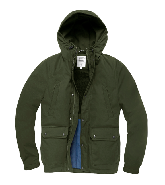 Vintage Industries Ledger giacca parka da uomo, oliva