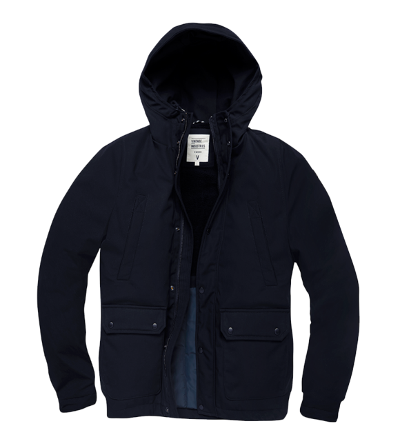 Vintage Industries Ledger giacca parka da uomo, blu navy