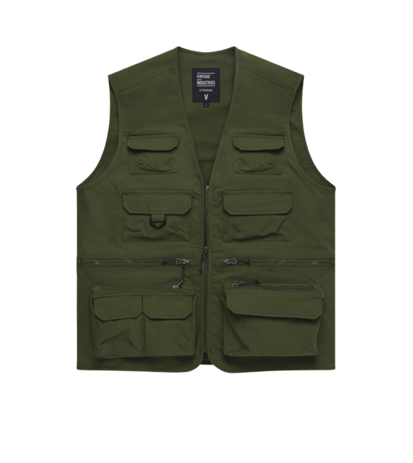 Vintage Industries Legend gilet da pesca, salvia