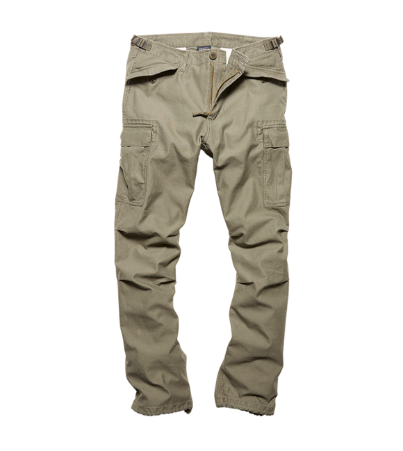 Vintage Industries M65 pantaloni pesanti in raso, oliva