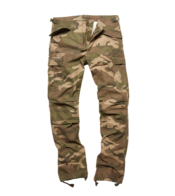 Vintage Industries M65 pantaloni pesanti in raso, terra di bosco