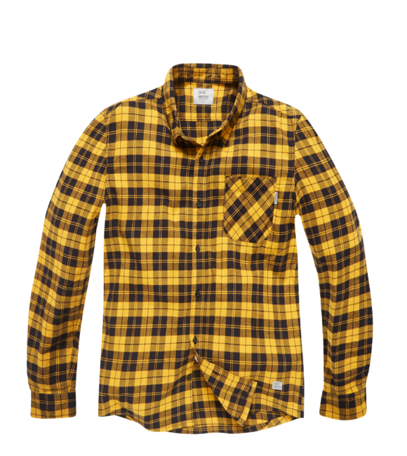 Vintage Industries Riley camicia di flanella, a quadri gialli