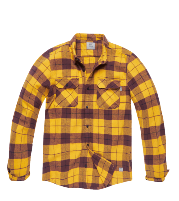 Vintage Industries Sem camicia di flanella, a quadri gialli